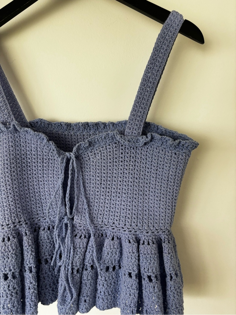 Crochet Ruffled Tank Top - Purple - Picture 3 of 6